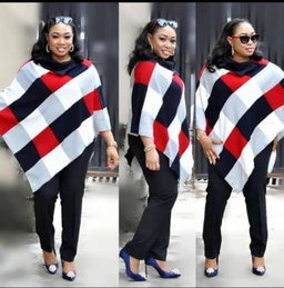 Red and White Poncho       