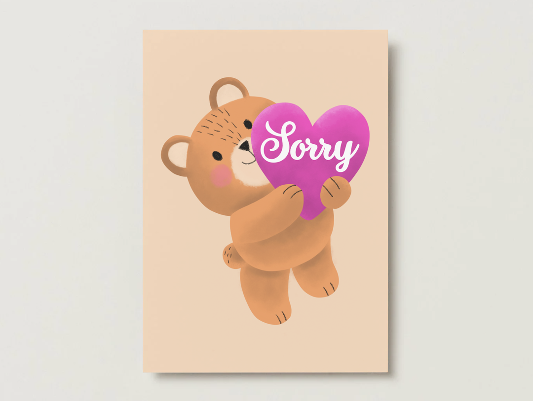 Sorry Teddy Bear Card