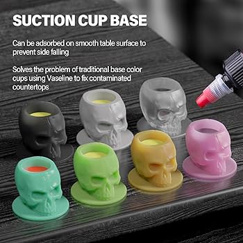 Silicon Skull Cups for Tattoo/PMU 100pcs/Bag_1