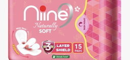 Nine Naturally Soft XL+ 15 pads (with free Biodegradable Disposable Bag Inside)