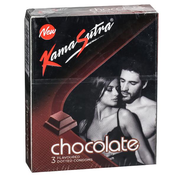 Kamasutra  Chocolate 3pcs dotted condom 