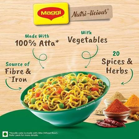 Maggi 2-Minutes Masala Veg Atta Noodles pack of 4