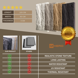 HERO 120X60 PU STONE PANEL 3CM THICK