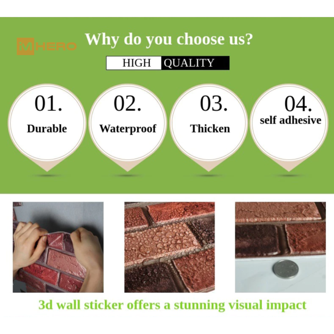 BRICK VINTAGE 3D TEXTURE WALL STICKER_4
