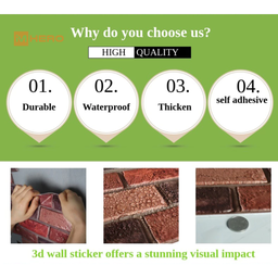 BRICK VINTAGE 3D TEXTURE WALL STICKER