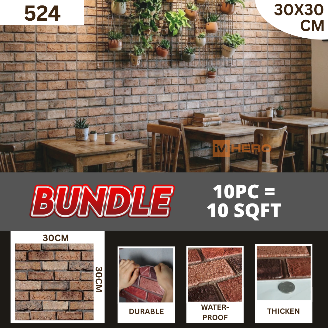 BRICK VINTAGE 3D TEXTURE WALL STICKER_11