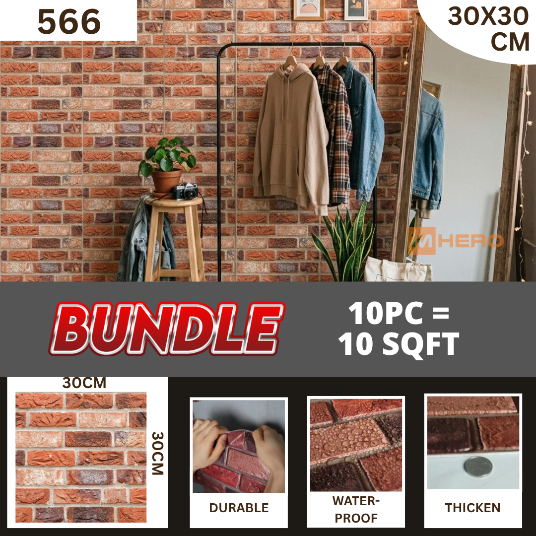 BRICK VINTAGE 3D TEXTURE WALL STICKER_13