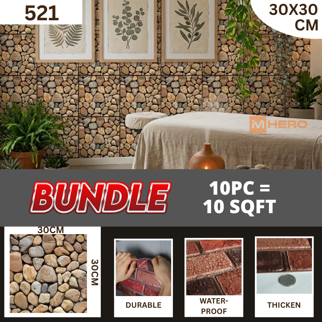 BRICK VINTAGE 3D TEXTURE WALL STICKER_19