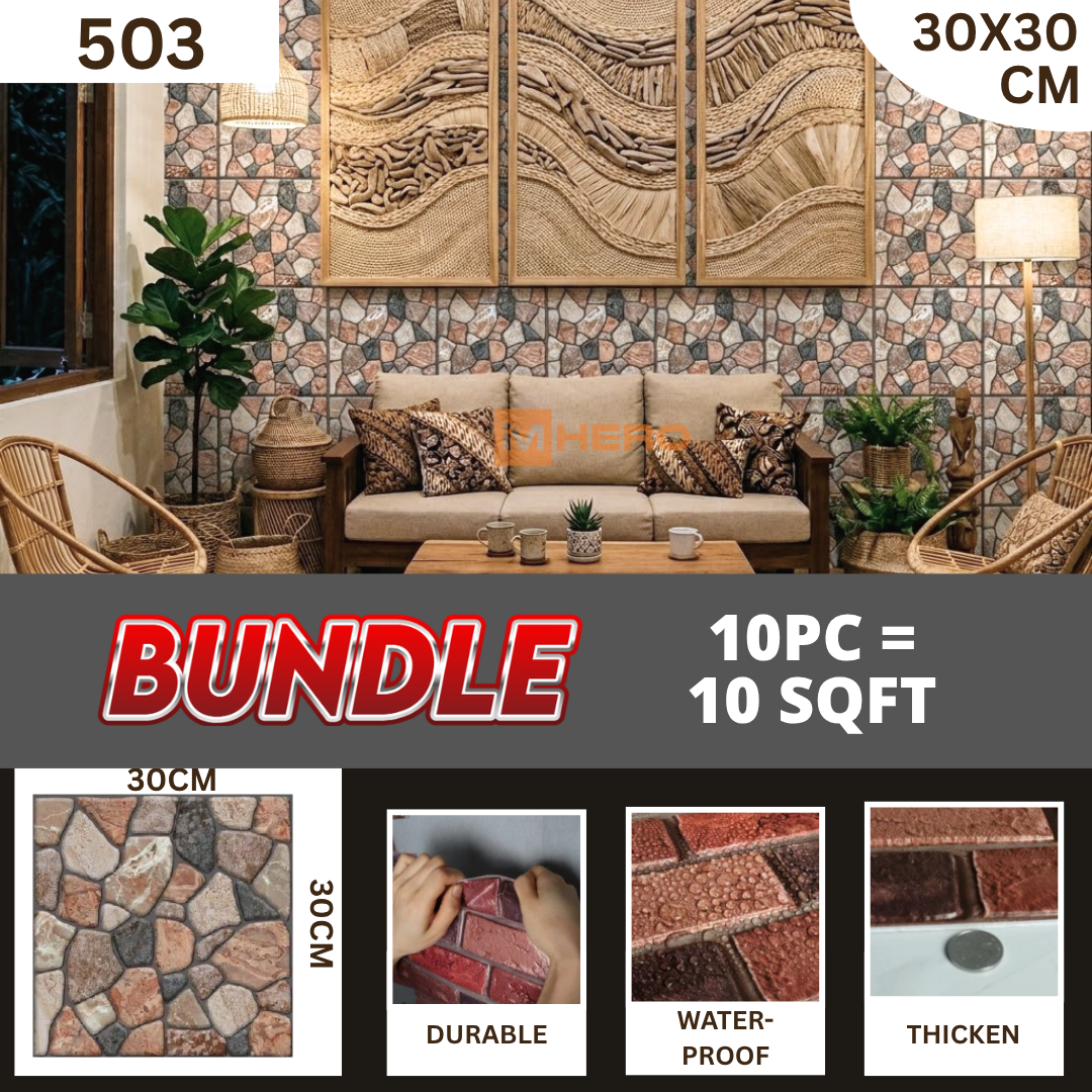 BRICK VINTAGE 3D TEXTURE WALL STICKER_21