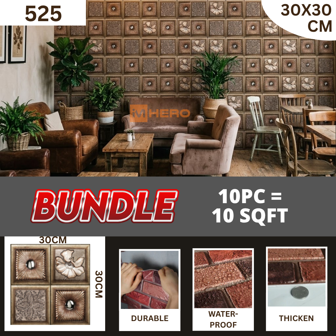 BRICK VINTAGE 3D TEXTURE WALL STICKER_23