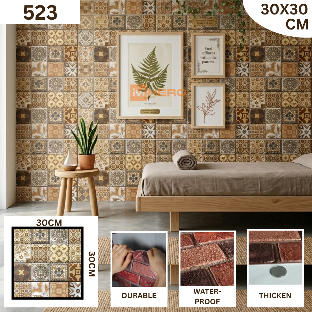 BRICK VINTAGE 3D TEXTURE WALL STICKER_24