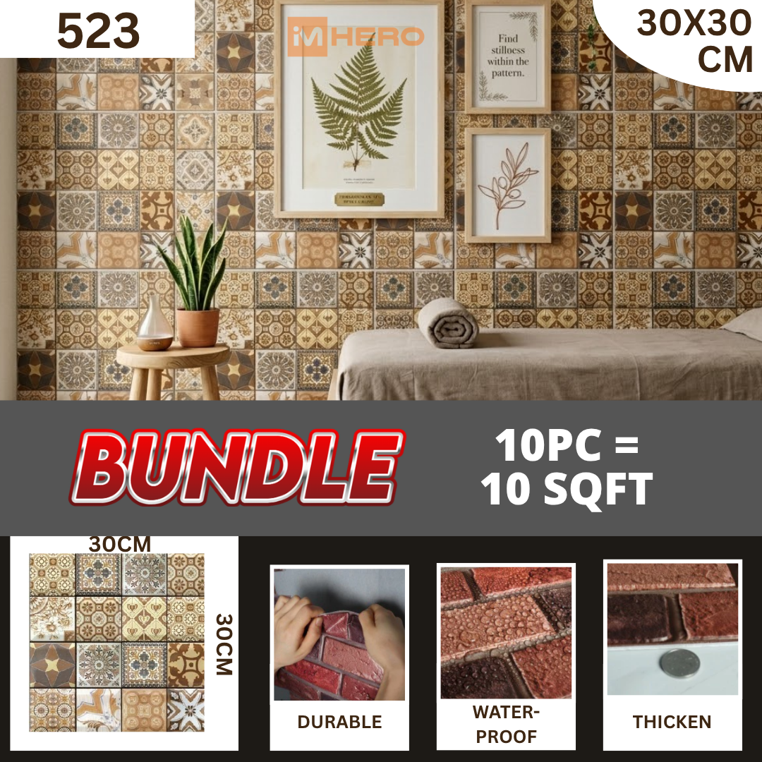 BRICK VINTAGE 3D TEXTURE WALL STICKER_25