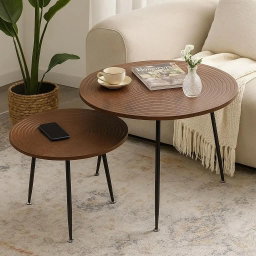 Wooden Finish 2pc Coffee Table