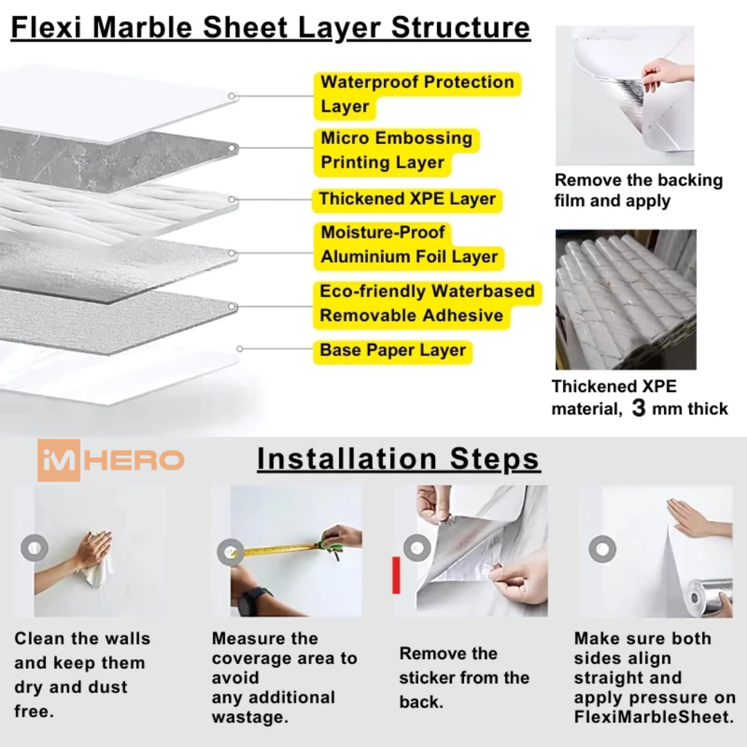FLEXI MARBLE SHEET WALLPAPER ALUMINIUM STICKER_1