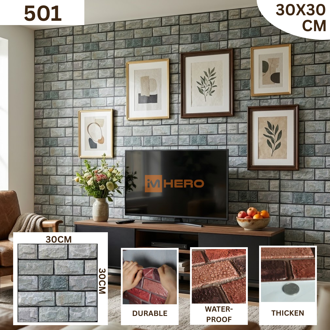 BRICK VINTAGE 3D TEXTURE WALL STICKER_7