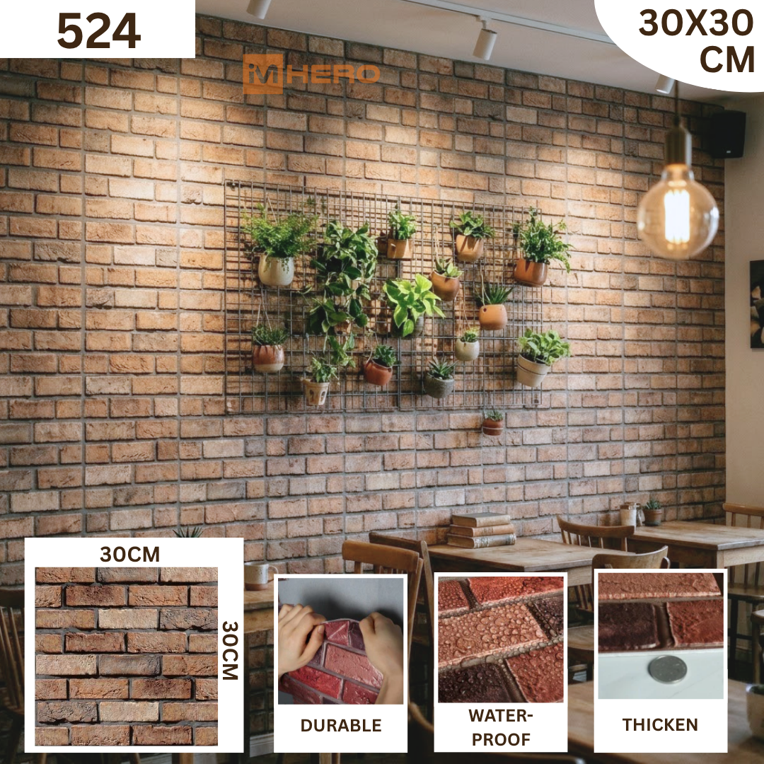 BRICK VINTAGE 3D TEXTURE WALL STICKER_8