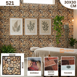 BRICK VINTAGE 3D TEXTURE WALL STICKER