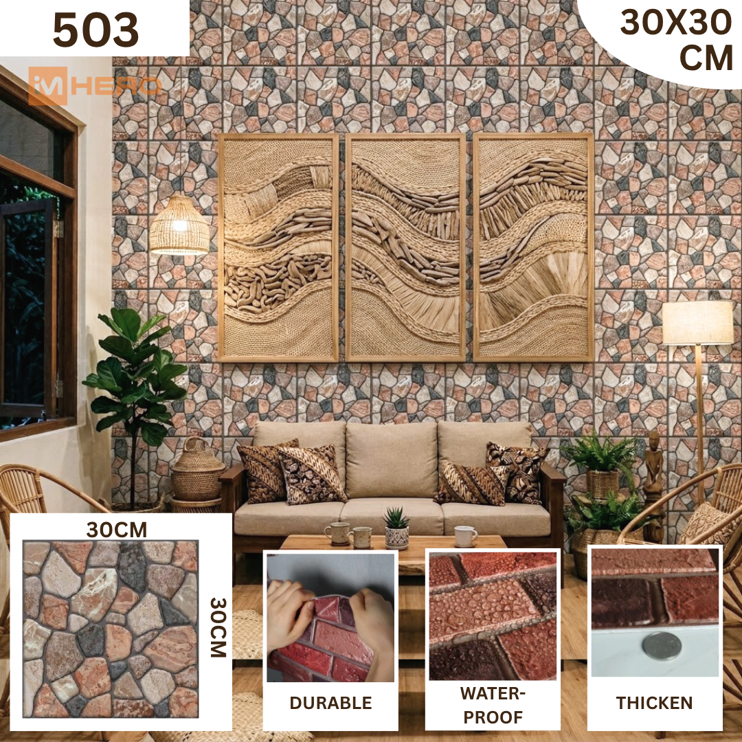 BRICK VINTAGE 3D TEXTURE WALL STICKER_13