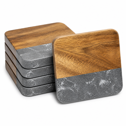 Wood and Marble Coasters