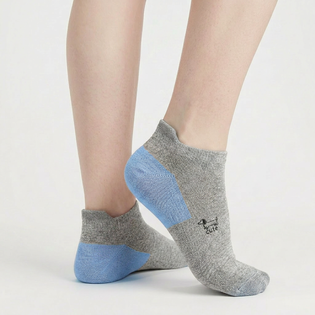 [10267] - 5 Pairs Unisex's Low-Cut Ankle Cotton Socks - Versatile, Breathable & Odor-Resistant (10267)_4
