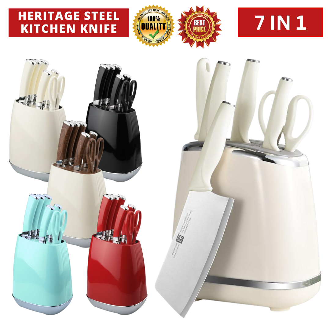HERITAGE 7IN1 STEEL KITCHEN KNIFE SET