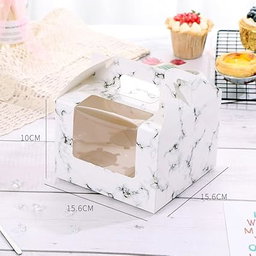 4 Cavity Cupcake Box with Handle