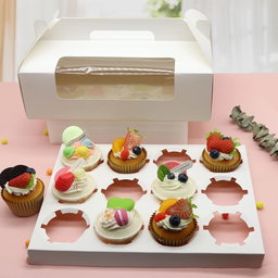 12 Cavity Cupcake box with Handle
