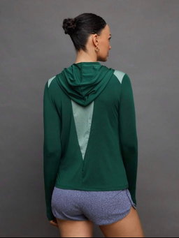 Women Reg Dri-Fit Hoodies (GREEN) 