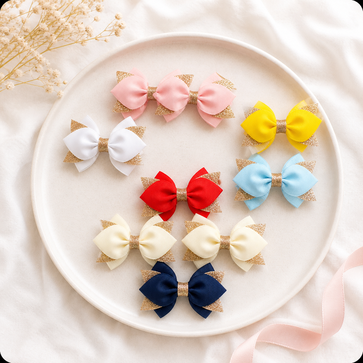 ✨ Glitter Edge Bow Clip_0