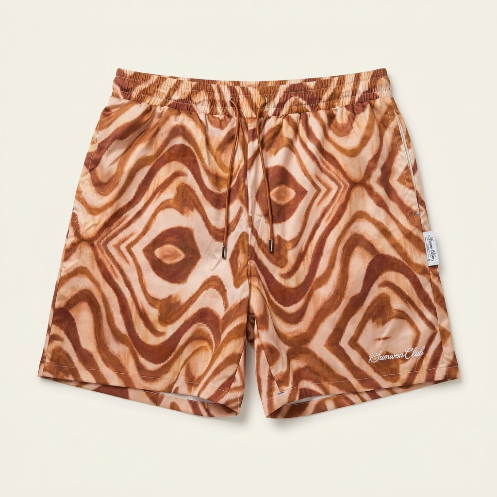 Short Abstract Swirl Khaki 1ZW5007