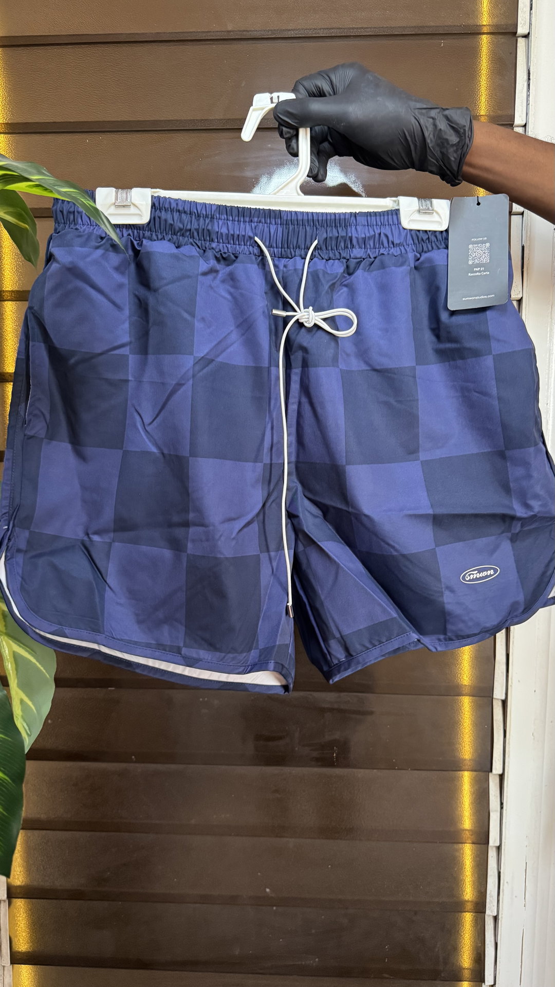 Short Checkered Board Bleu 1ZW5009