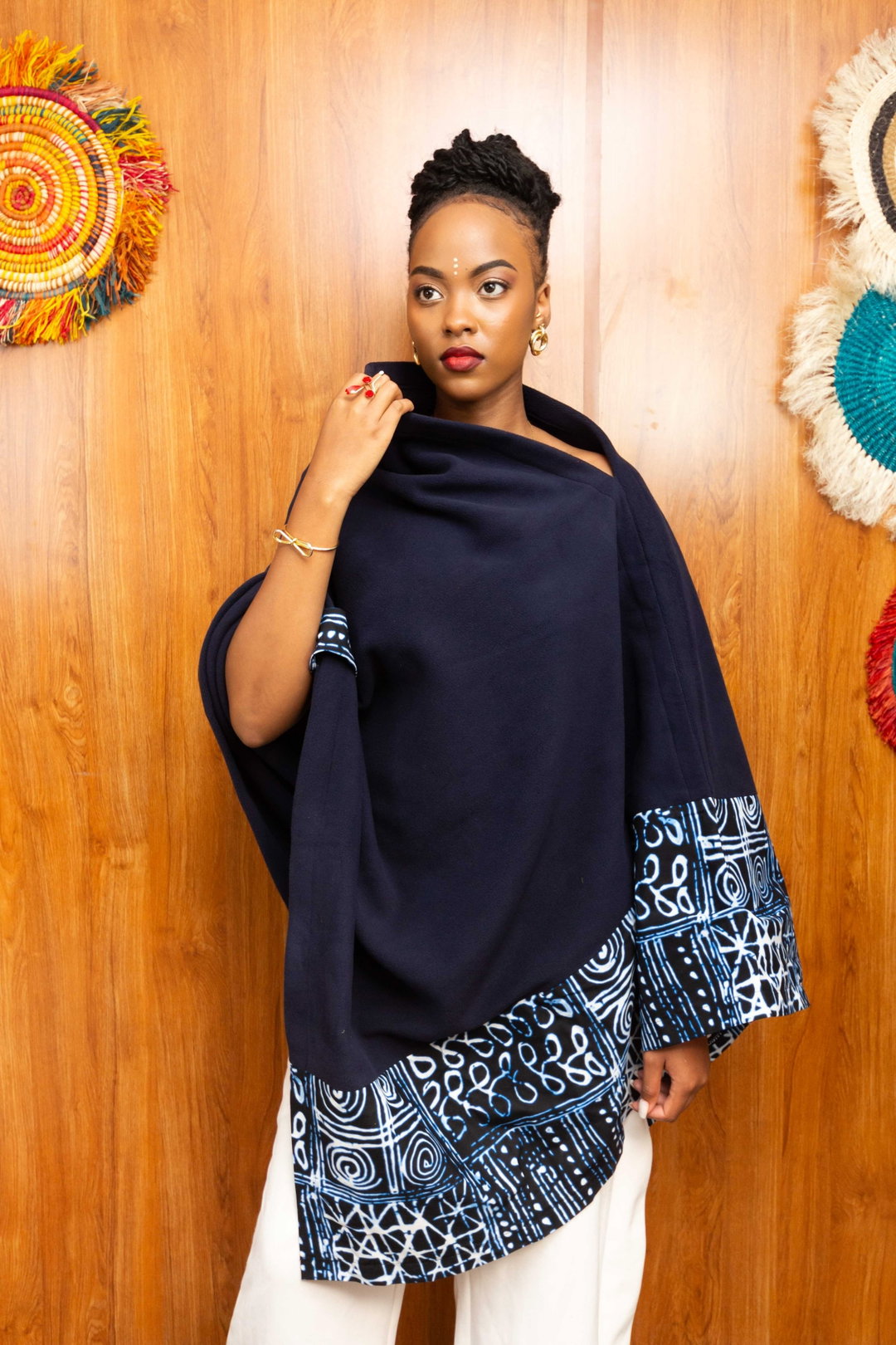 Ascili Popping Poncho - Dark Blue