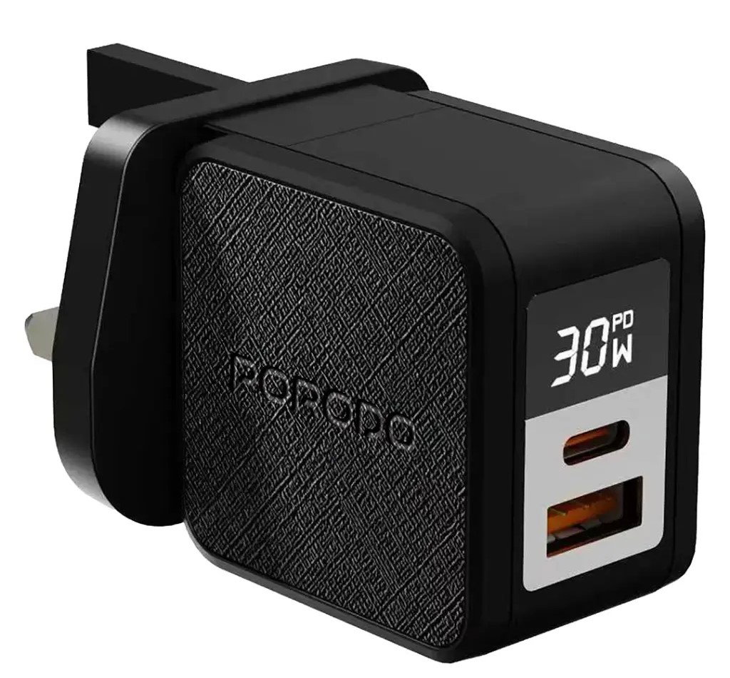 Porodo Quantum GaN 30W A+C with Digital Display  C to C cable_0