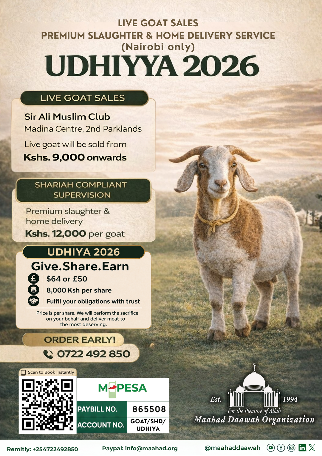 Goat Slaughter and Home Delivery (Within Nairobi City Limits)