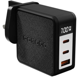  Porodo Quantum 100W C+C+A UK GaN Charger with Digital Screen 