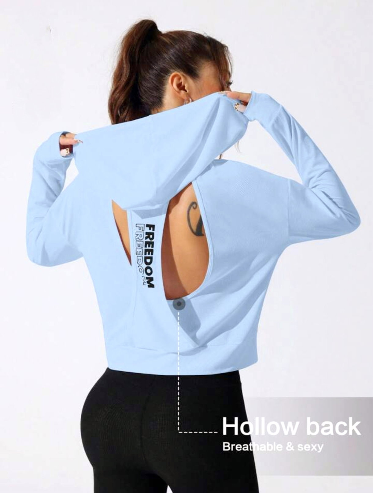Light blue Racerback Hoodies    _0