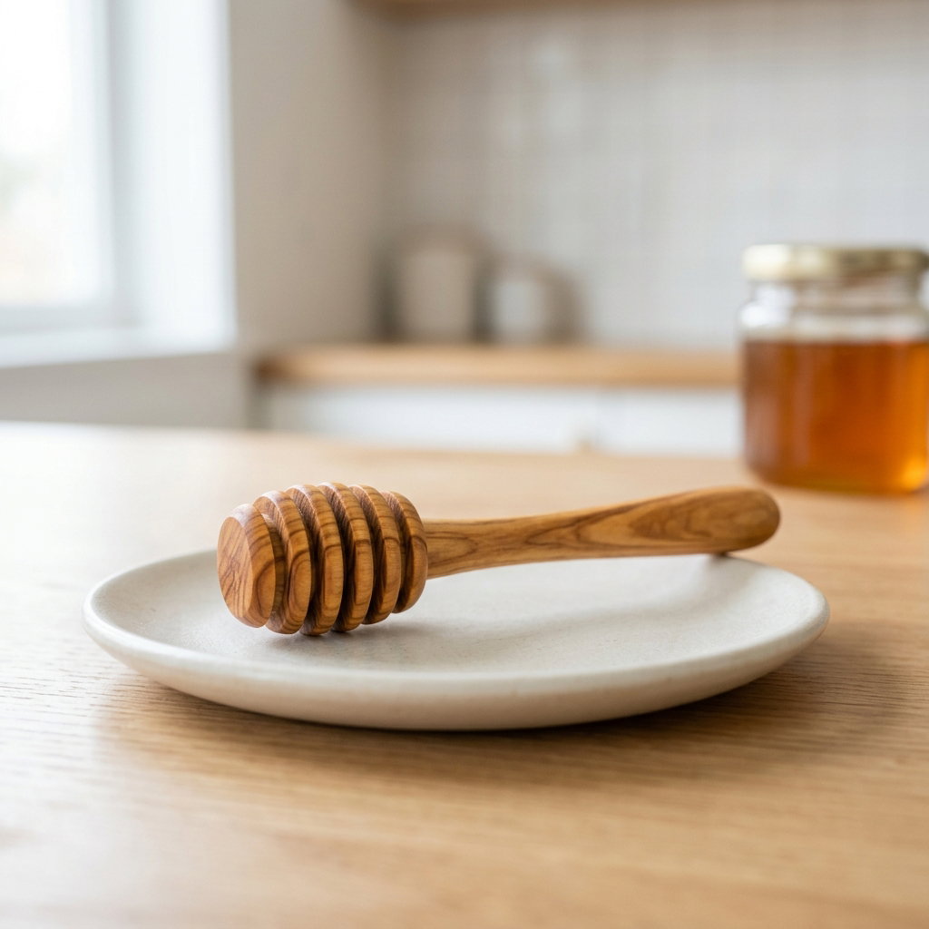Wooden Honey Dipper - short