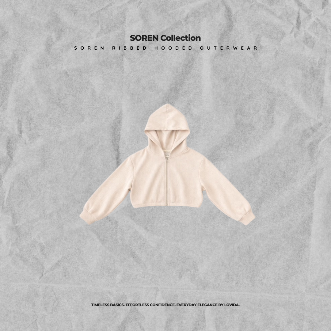 SOREN RIBBED HOODED OUTERWEAR | CREAM