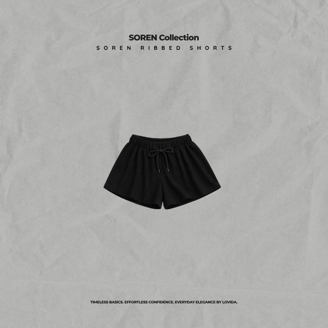 SOREN RIBBED SHORTS | BLACK