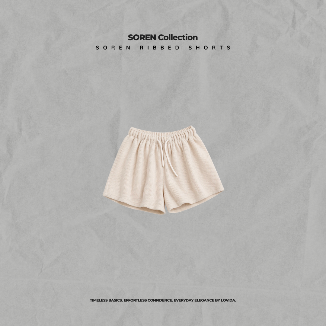 SOREN RIBBED SHORTS | CREAM