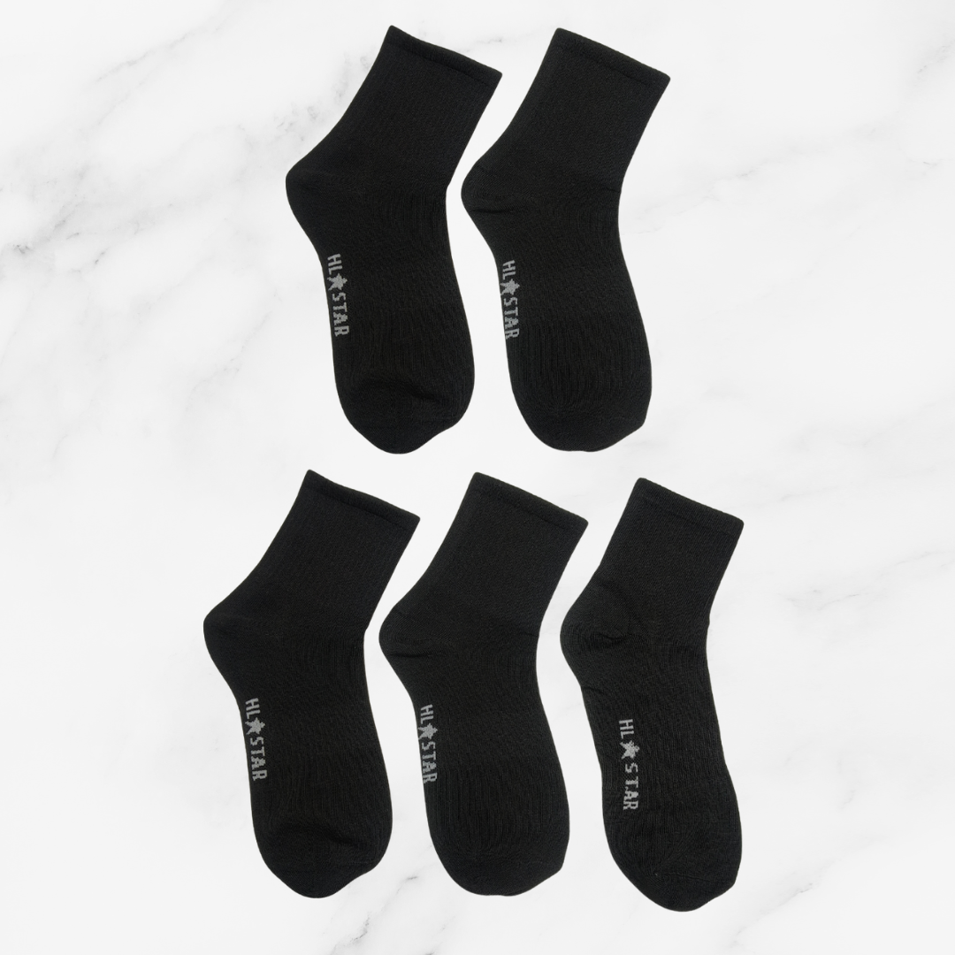 [10132B] - 3 Pairs Women’s Cotton Blend High-Cut Crew Socks – Soft, Breathable & Minimal_1