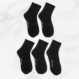 [10132B] - 3 Pairs Women’s Cotton Blend High-Cut Crew Socks – Soft, Breathable & Minimal