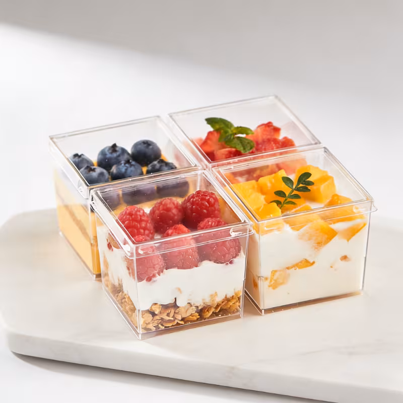 150ml Square Dessert Cup with Lid (pack of 10)_1