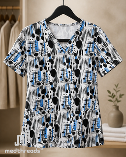 Midnight Rain Abstract printed top