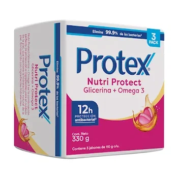Jabón En Barra Protex Nutri Protect Omega 3 110 Gr x 3 Und_0