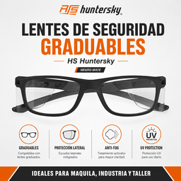 Lentes de Seguridad Graduables HS Huntersky Negro Mate ANSI Z87.1+