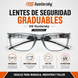 Lentes de Seguridad Graduables HS Huntersky Transparentes ANSI Z87.1+