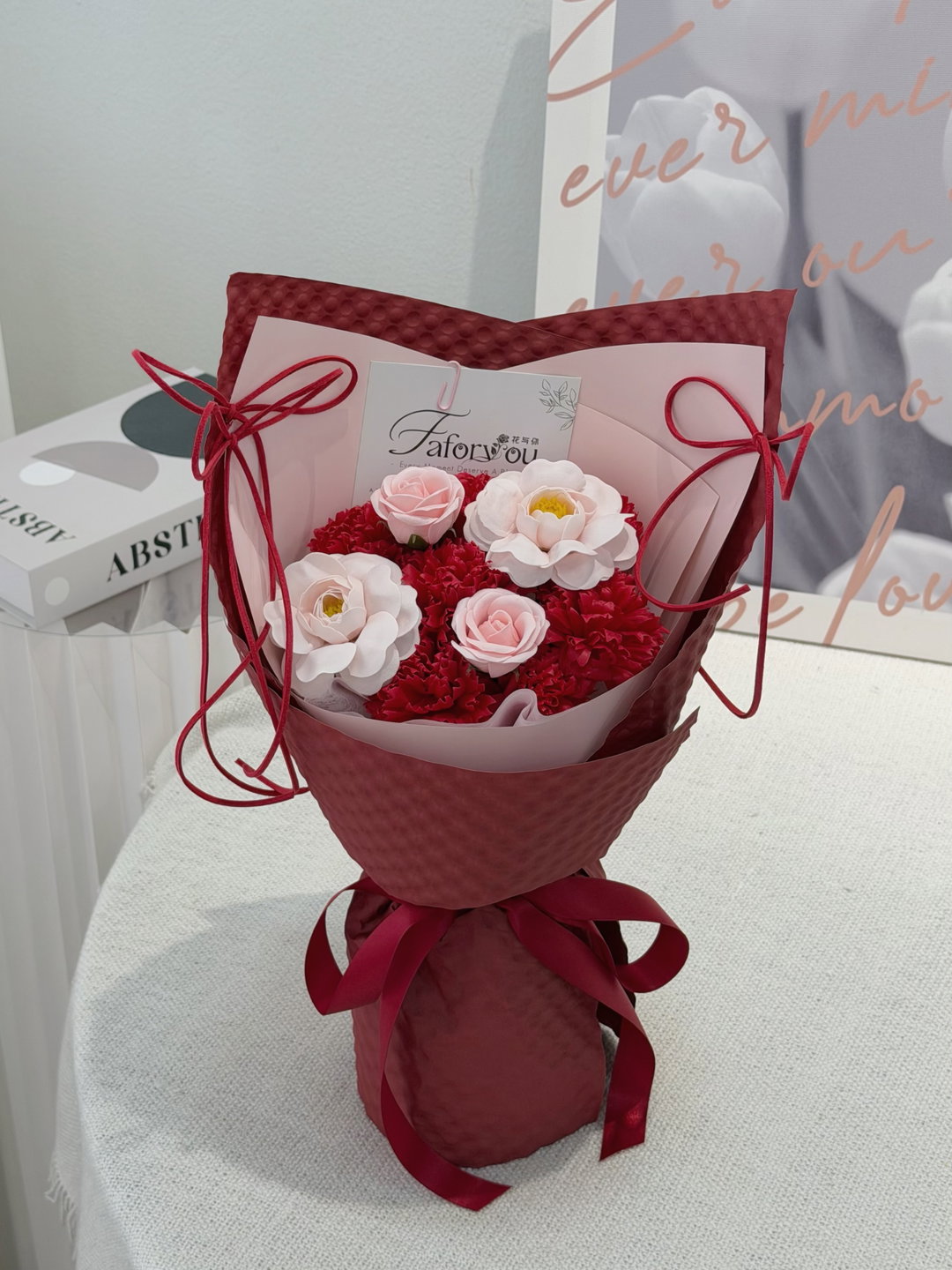 ( MC01 ) Sweet Fairy Kiss Soap Carnation Bouquet