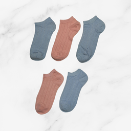 [10055B] - 3 Pairs Women’s Cotton Blend Low-Cut Ankle Socks – Soft, Breathable & Everyday Comfort