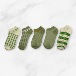 [10054B] - 5 Pairs Women’s Cotton Blend Low-Cut Ankle Socks – Breathable, Minimal & Everyday Comfort